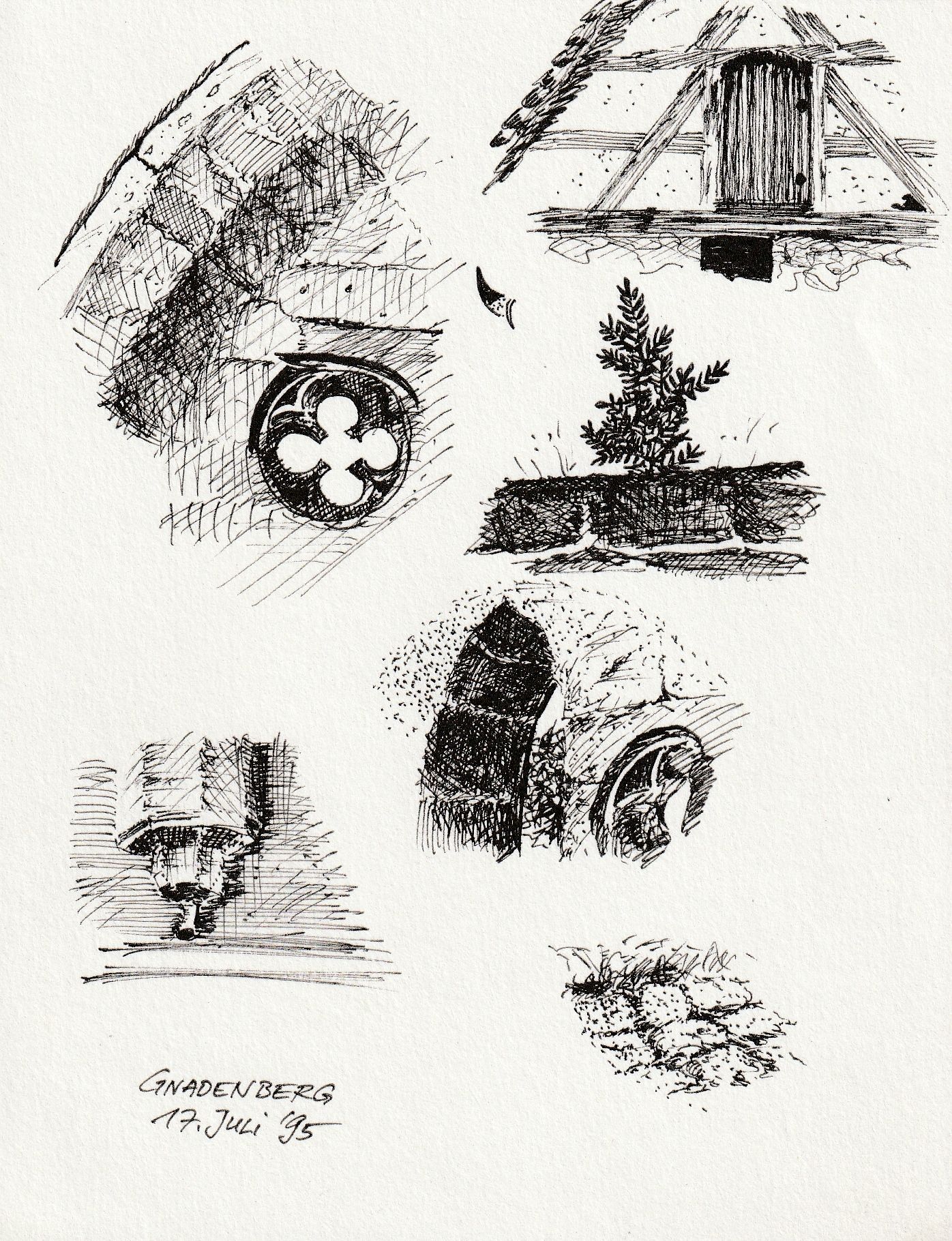 Klosterruine Gnadenberg Detailskizzen